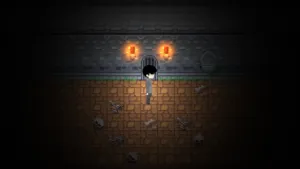 Boy alone in a dark dungeon