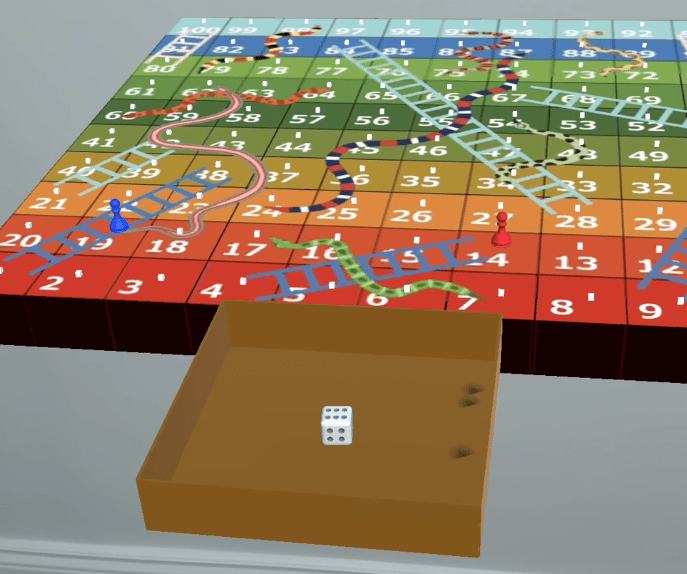 A Snakes and Ladders Board game in Augmented Reality